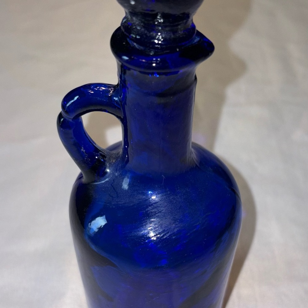 Cobalt Blue Glass Bottle Vase - Unbranded